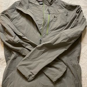 Grey men's outdoor research quarter zip size small